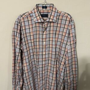 Peter Millar Collection Shirt Mens Large Multicolor Plaid Button Up Long Sleeve